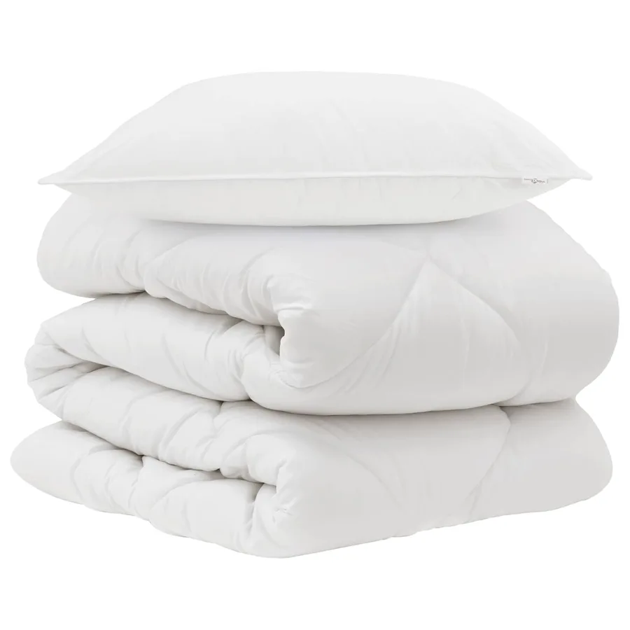 Couette avec oreiller 2 pcs Blanc Microfibre - 2