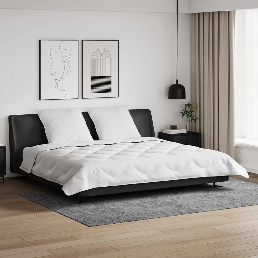 Duvet d'hiver avec oreiller 3 pcs Blanc Microfibre