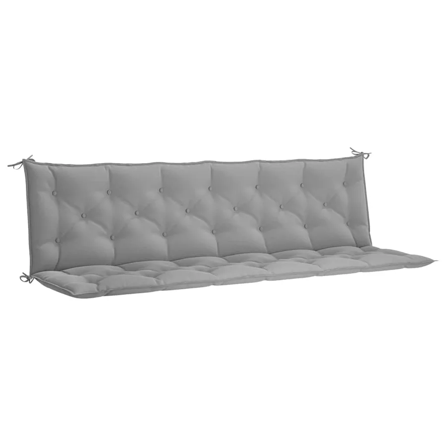 Coussin de banc de jardin gris 200x(50+50)x7 cm tissu oxford - 2