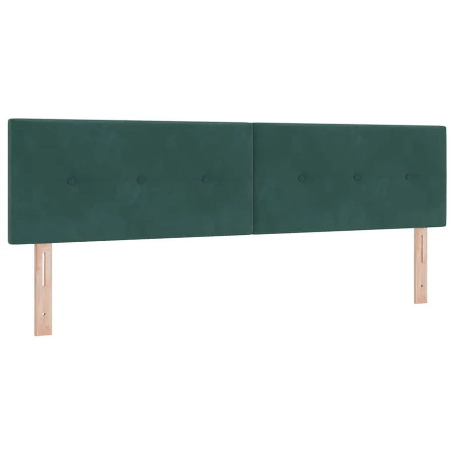 Lit à ressorts avec tête de lit Vert foncé 200 x 180 cm Velours - 5