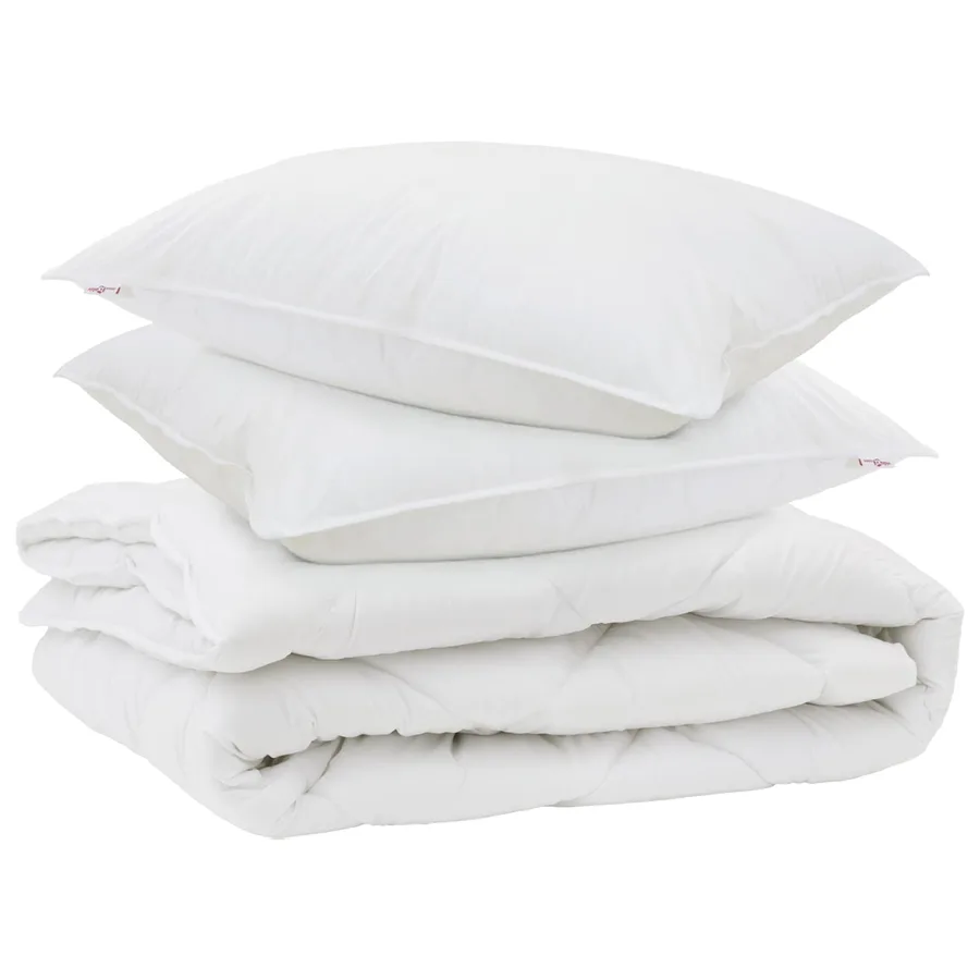 Duvet toutes saisons avec oreiller 3 pcs Blanc Microfibre - 2