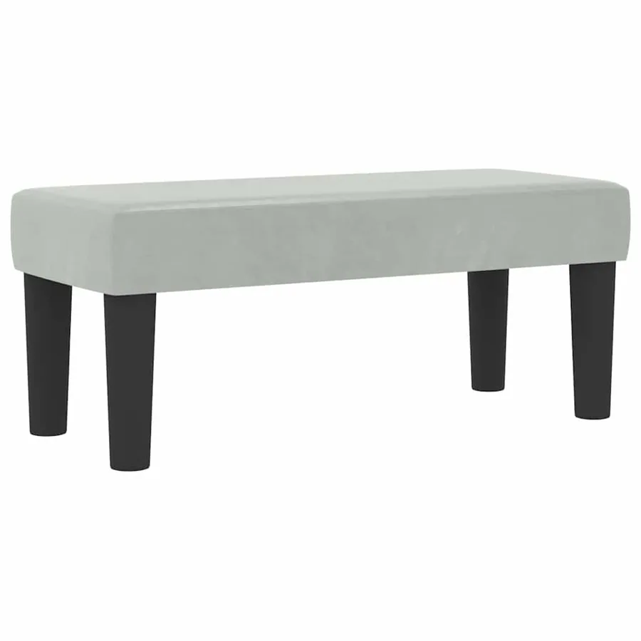Lit à ressorts avec tête de lit Gris clair 190 x 90 cm Velours - 5