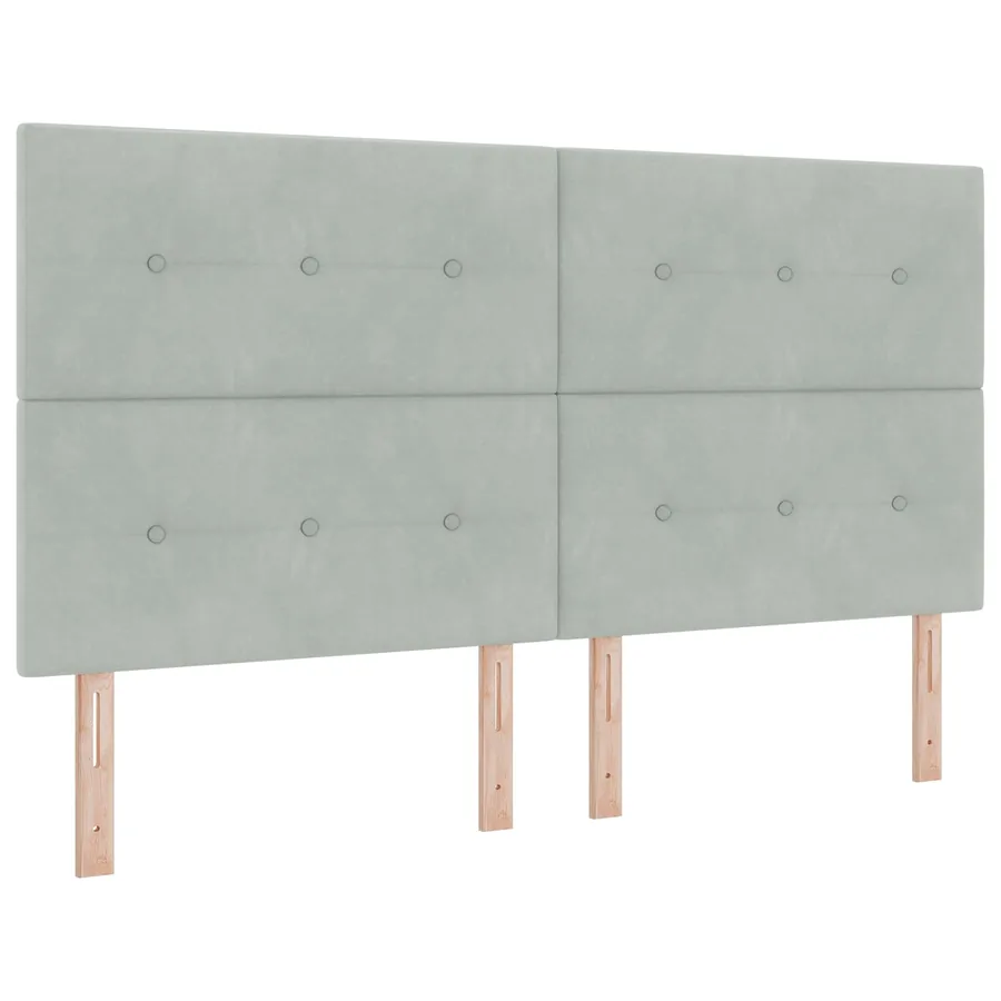 Tête de lit LED avec bandes LED Gris clair 180 cm Velours - 2