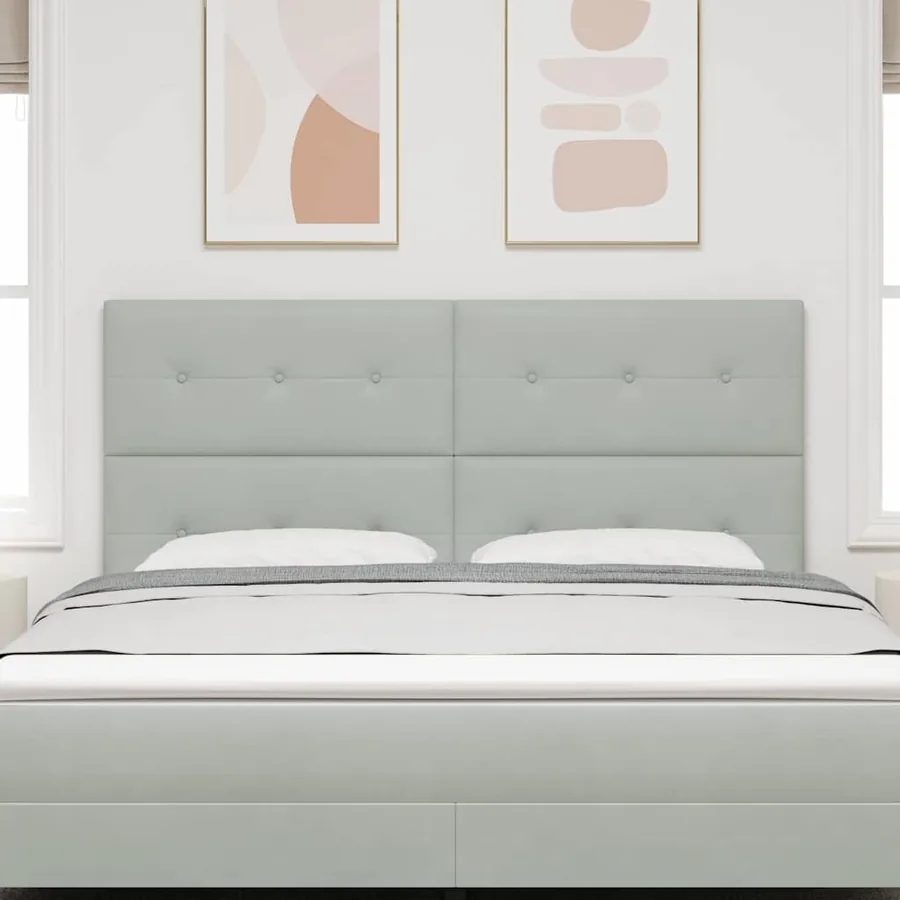 Tête de lit LED avec bandes LED Gris clair 180 cm Velours - 3