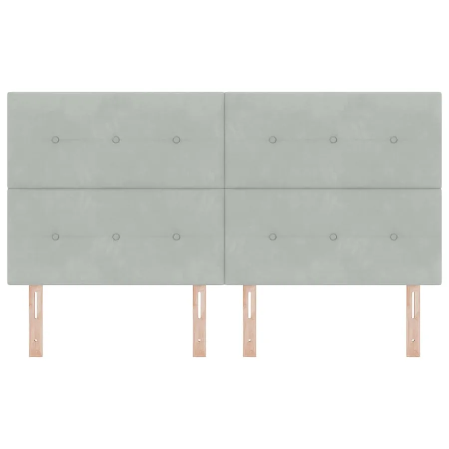 Tête de lit LED avec bandes LED Gris clair 180 cm Velours - 5