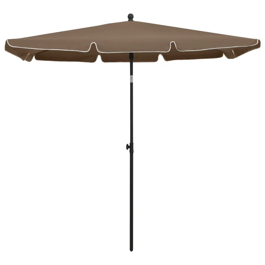 Parasol de jardin avec mât 210x140 cm Taupe - 2