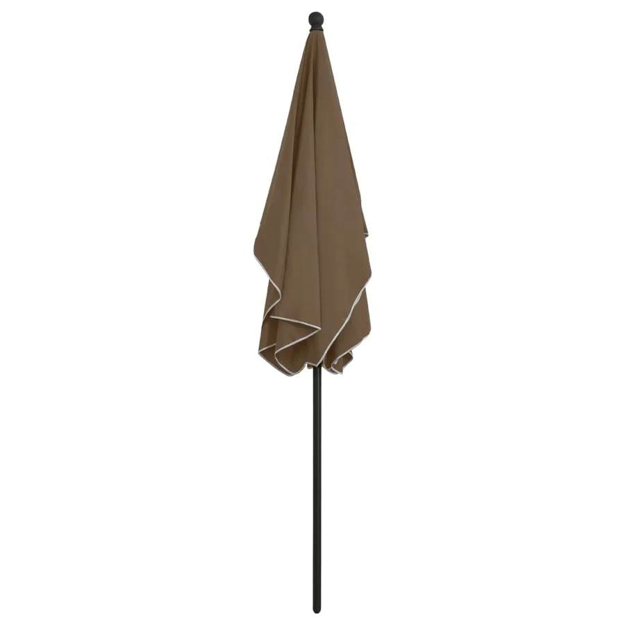 Parasol de jardin avec mât 210x140 cm Taupe - 4