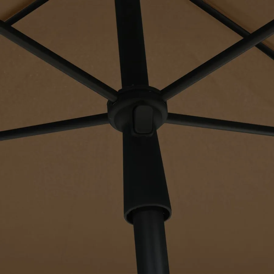 Parasol de jardin avec mât 210x140 cm Taupe - 5