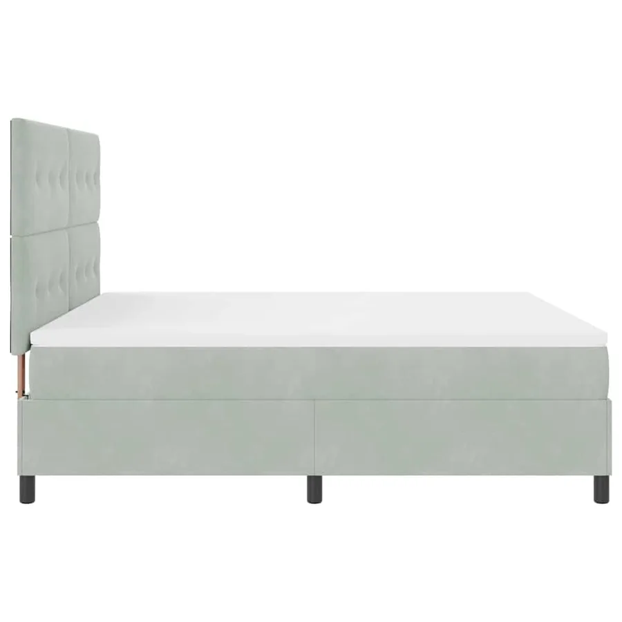 Lit à ressort LED Gris clair 180 x 200 cm Velours - 9
