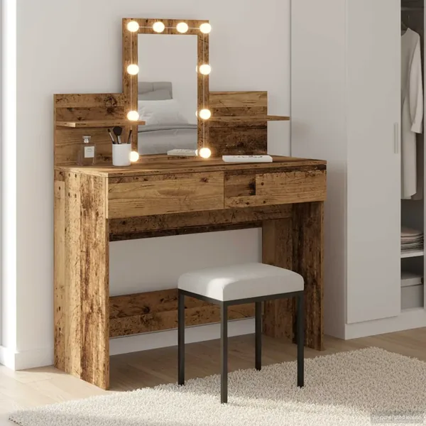 Table de Toilette avec tiroir Bois ancien 100 x 40 x 130 cm