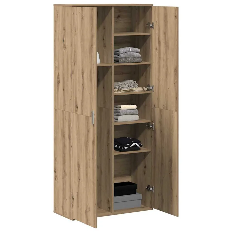 Buffet 80 x 35 x 180 cm Bois d'ingénierie chêne artisanal - 3
