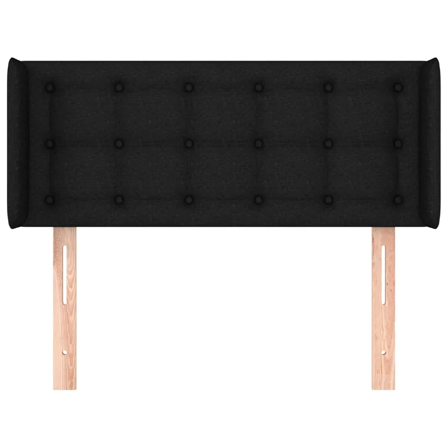 Tête de lit avec oreilles Noir 103x16x78/88 cm Tissu - 3
