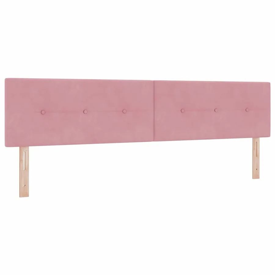 Lit à ressorts avec tête de lit Rose 200 x 200 cm Velours - 5