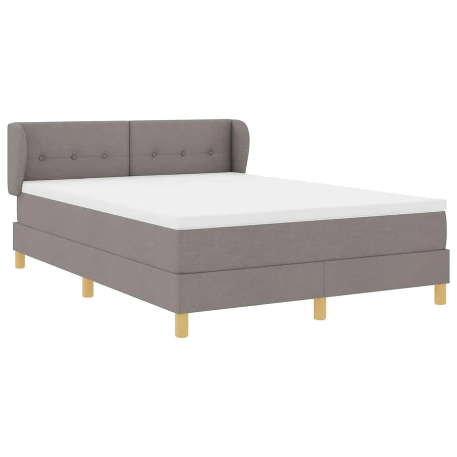 Lit à ressorts avec tête de lit Taupe 140 x 190 cm tissu - 6