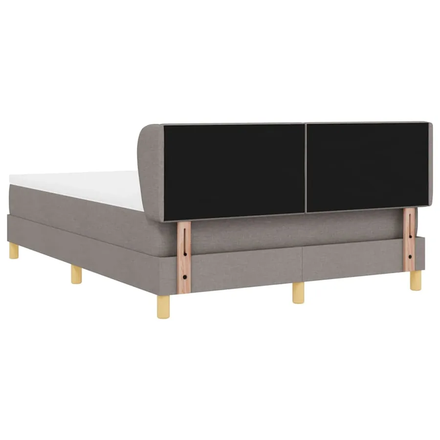 Lit à ressorts avec tête de lit Taupe 140 x 190 cm tissu - 9