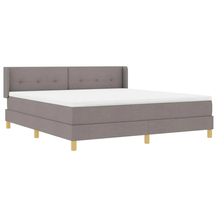 Lit à ressorts avec tête de lit Taupe 200 x 180 cm tissu - 6