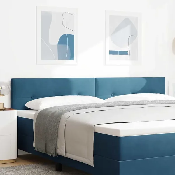 Tête de lit LED avec bandes LED Bleu 200 cm Velours