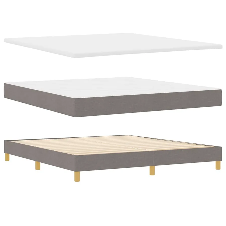 Lit à ressort LED avec bandes LED Taupe 180 x 200 cm tissu - 6