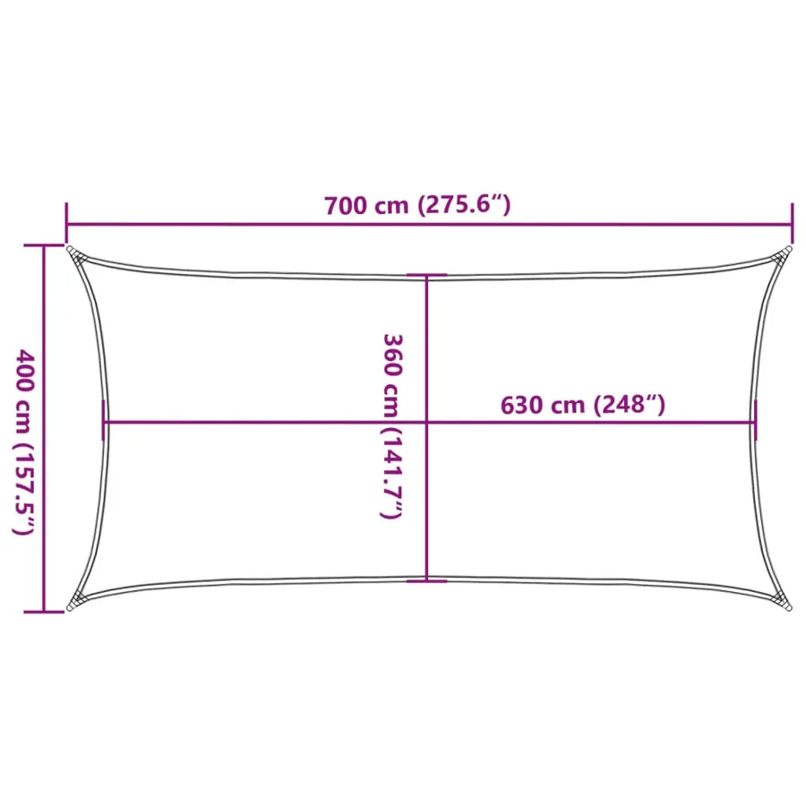 Voile d'ombrage 160 g/m² Blanc 4x7 m PEHD - 10