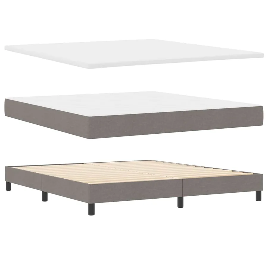 Lit à ressorts avec tête de lit Taupe 180 x 200 cm tissu - 5