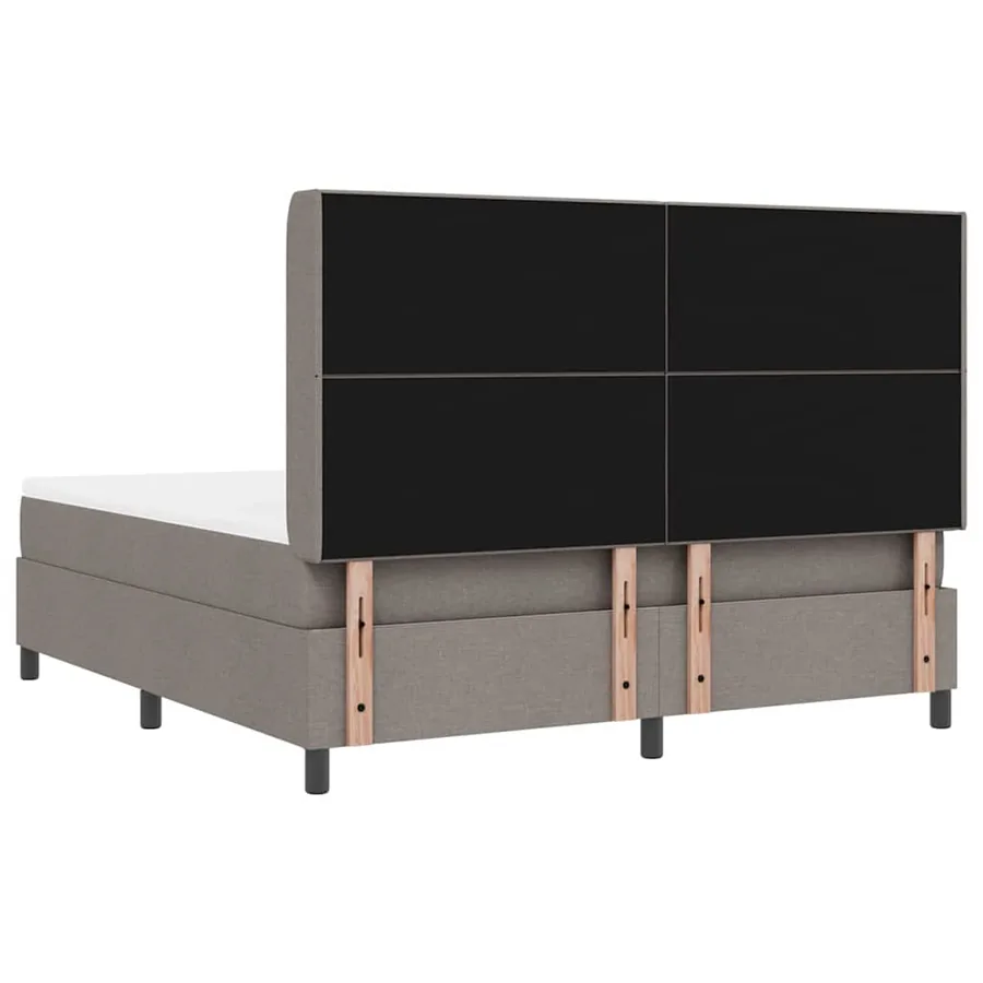 Lit à ressort LED avec tête de lit Taupe 180 x 200 cm tissu - 10
