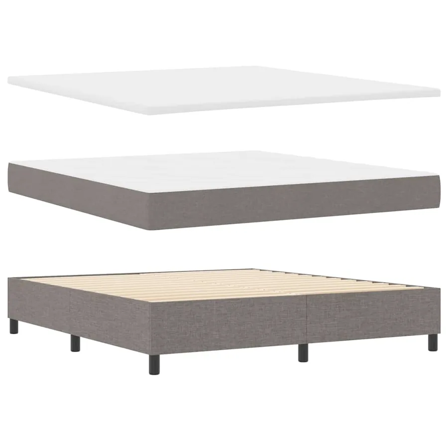 Lit à ressort LED avec tête de lit Taupe 180 x 200 cm tissu - 6