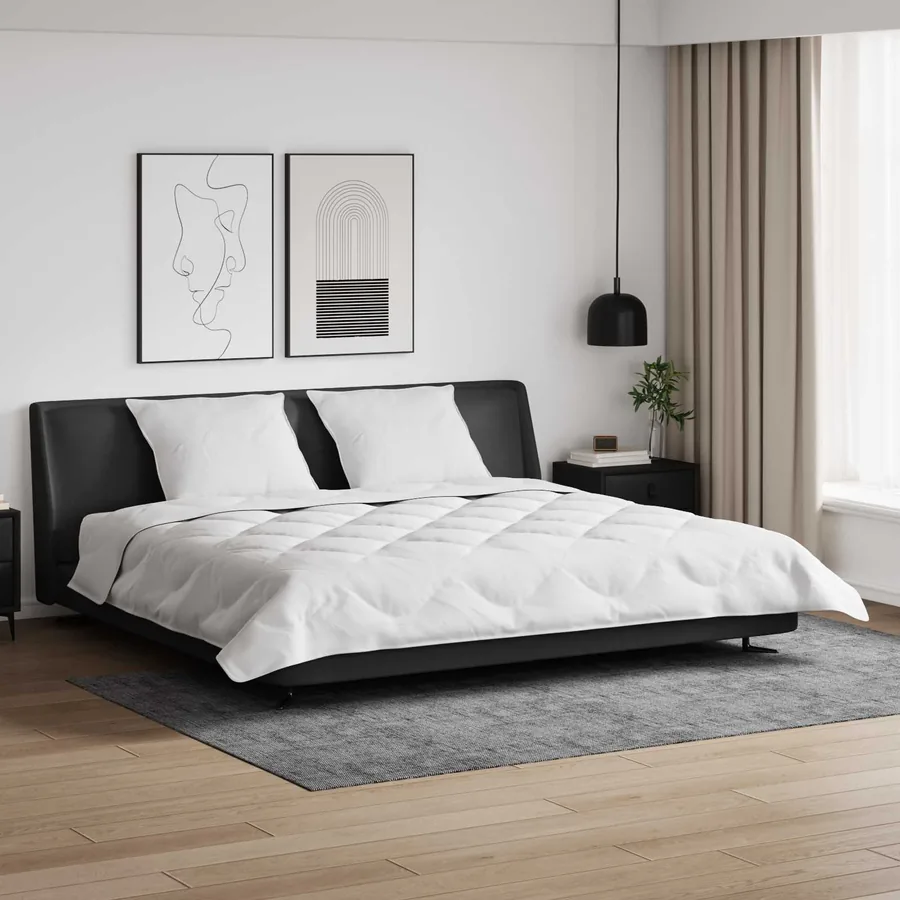 Duvet d'hiver avec oreiller 3 pcs Blanc Microfibre