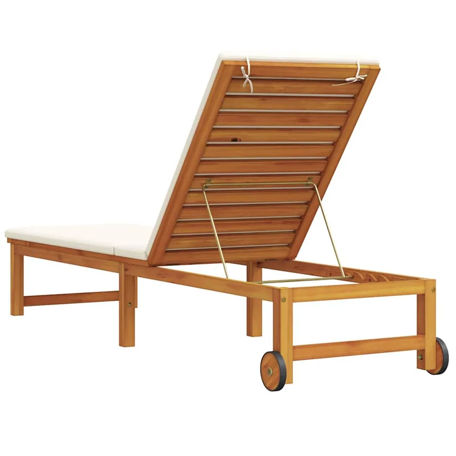 Transat Marron 202 x 53 x 89 cm Bois d'Acacia Massif - 6