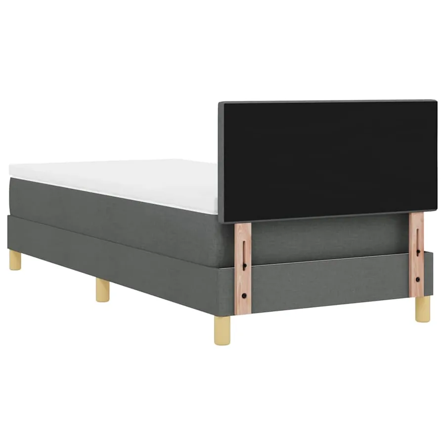 Lit à ressort LED avec bandes LED Gris foncé 90 x 200 cm tissu - 10