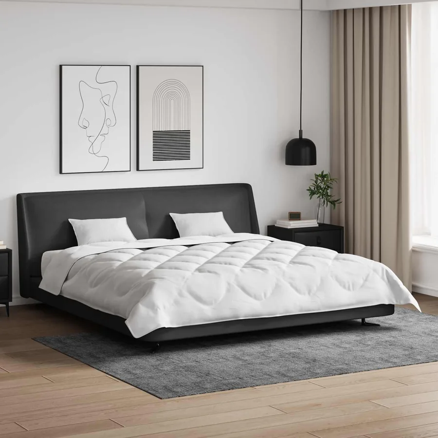 Duvet toutes saisons avec oreiller 3 pcs Blanc Microfibre