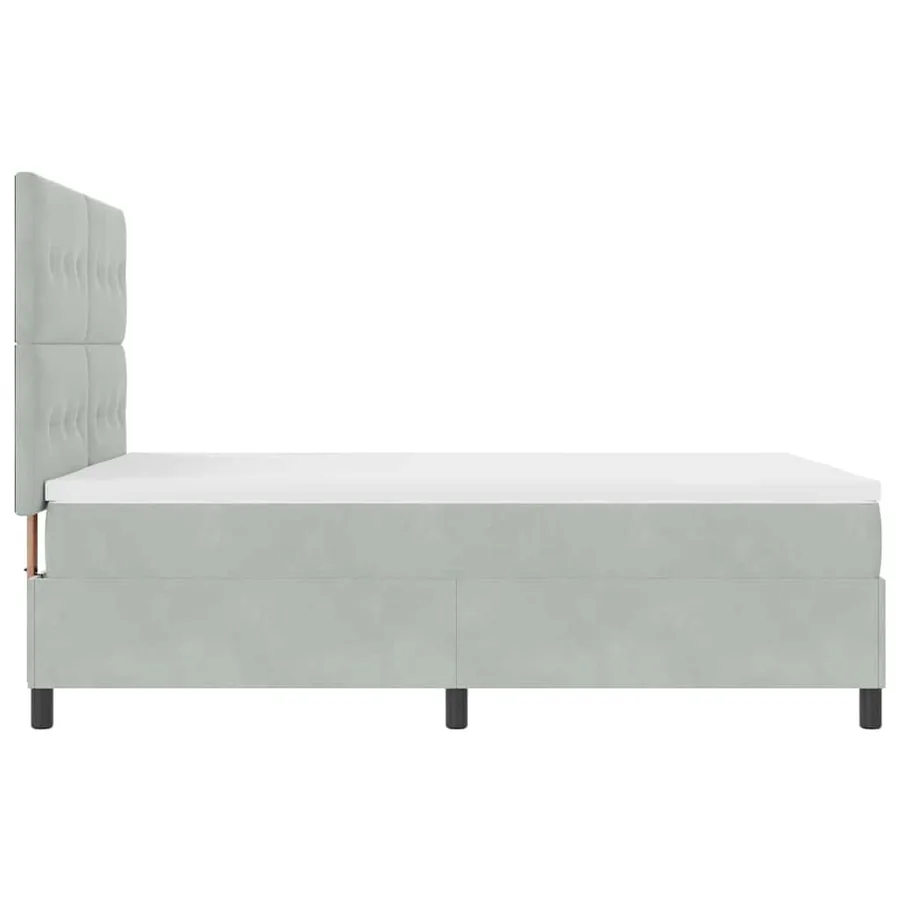 Lit à ressort LED Gris clair 140 x 200 cm Velours - 9