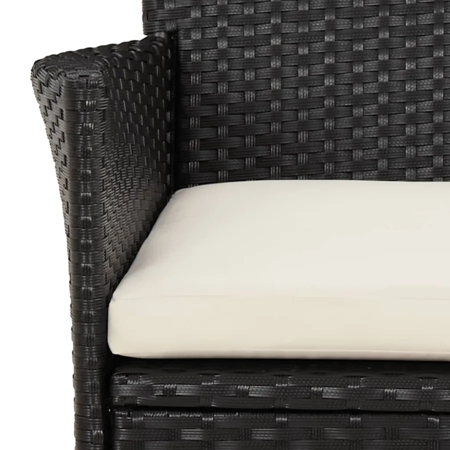 Ensemble à manger de jardin 11 pcs coussins noir résine tressée - 6