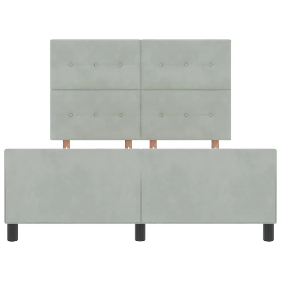 Lit à ressorts avec tête de lit Gris clair 140 x 190 cm Velours - 7