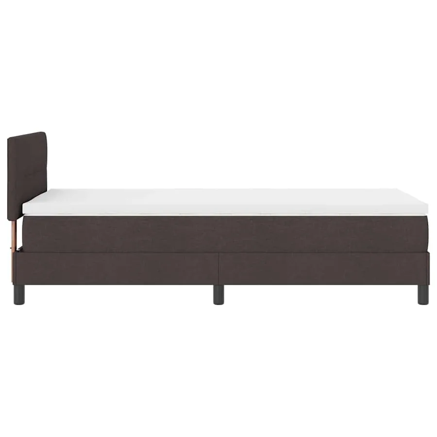 Lit à ressorts avec bandes LED Marron foncé 80 x 200 cm tissu - 9