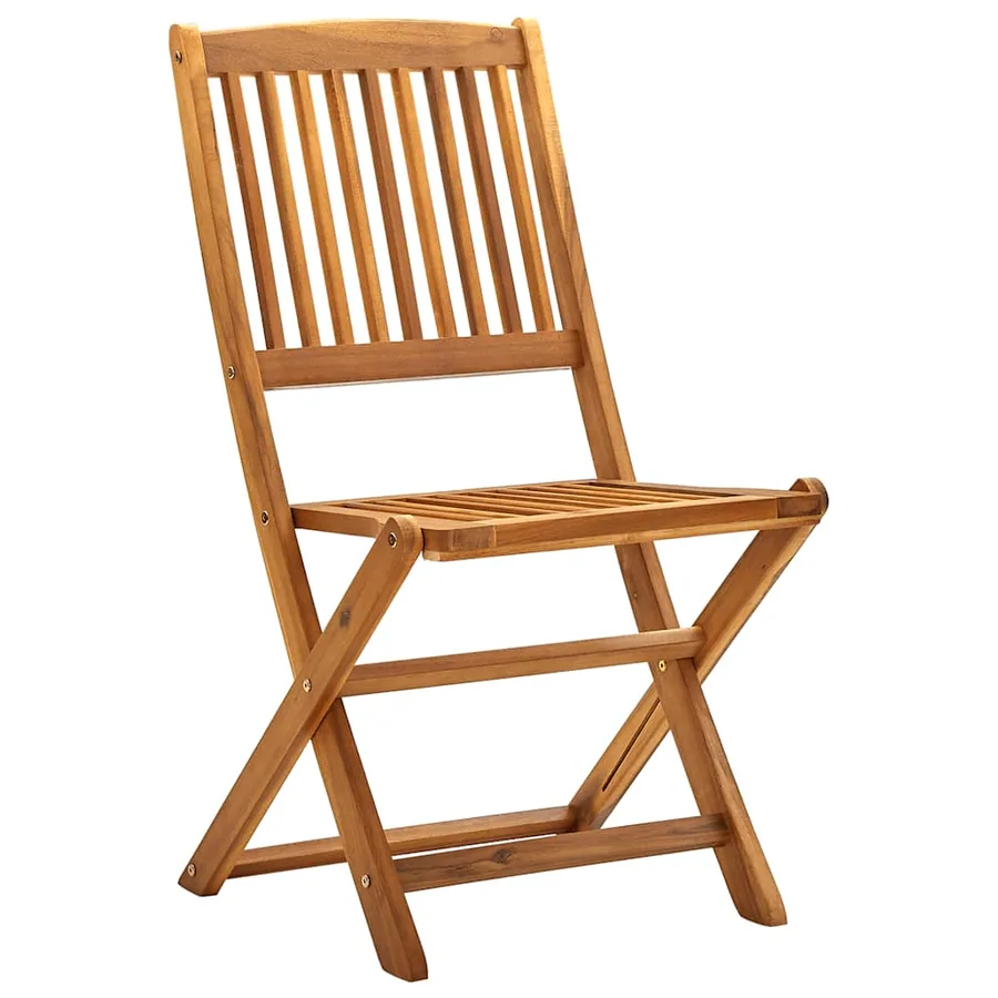Chaises pliables d'extérieur lot de 4 Bois d'acacia solide - 2