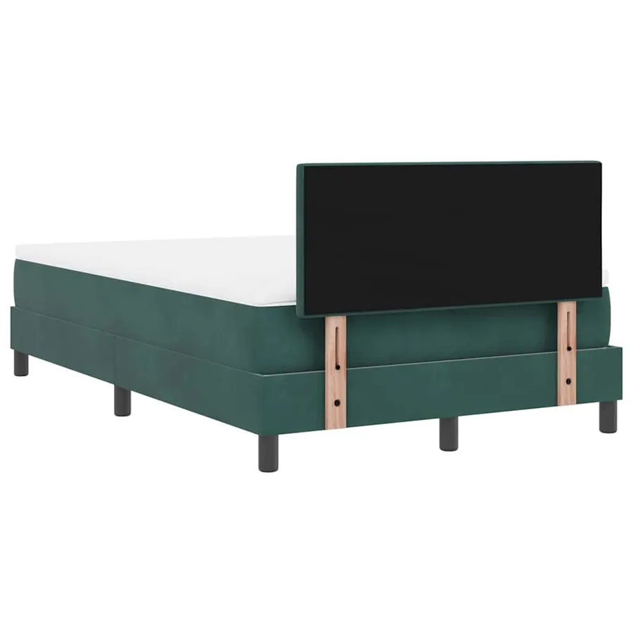 Lit à ressort LED Vert foncé 120 x 190 cm Velours - 10