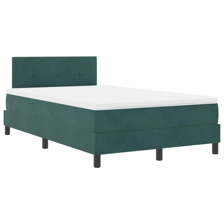 Lit à ressort LED Vert foncé 120 x 190 cm Velours - 2