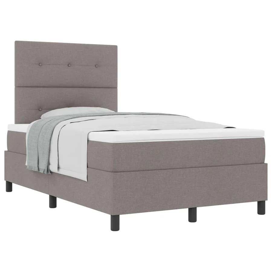 Lit à ressorts avec coussin Taupe 120 x 190 cm tissu - 2