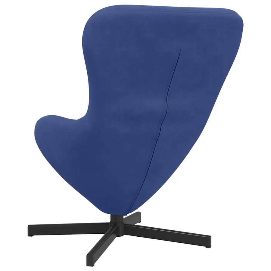 Fauteuil œuf Bleu police 63 x 73 x 90 cm Velours - 6