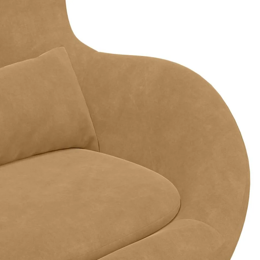 Fauteuil œuf Marron 63 x 73 x 90 cm Velours - 7