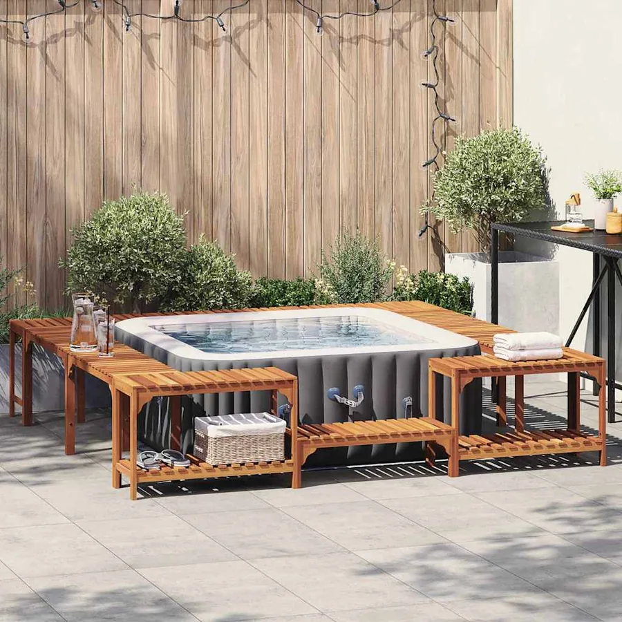 Entourage de bain à remous Marron 255 x 255 x 55,5 cm