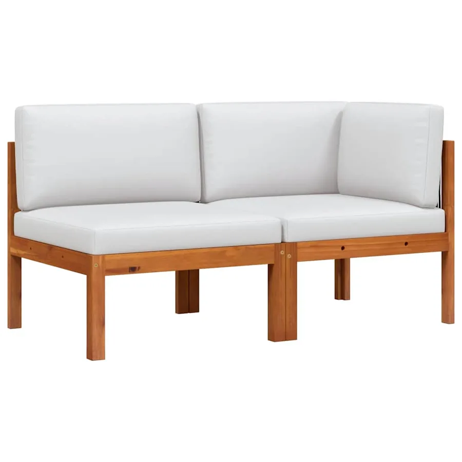 Salon de jardin 2 pièces avec coussins en bois d'acacia et corde - 5