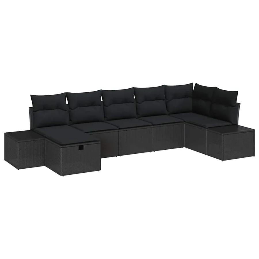 Ensemble de Canapés avec coussin 7 pcs polyrotin - 2