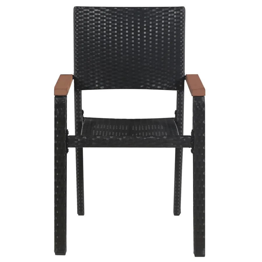 Chaise d'extérieur lot de 2 Résine tressée Noir - 3
