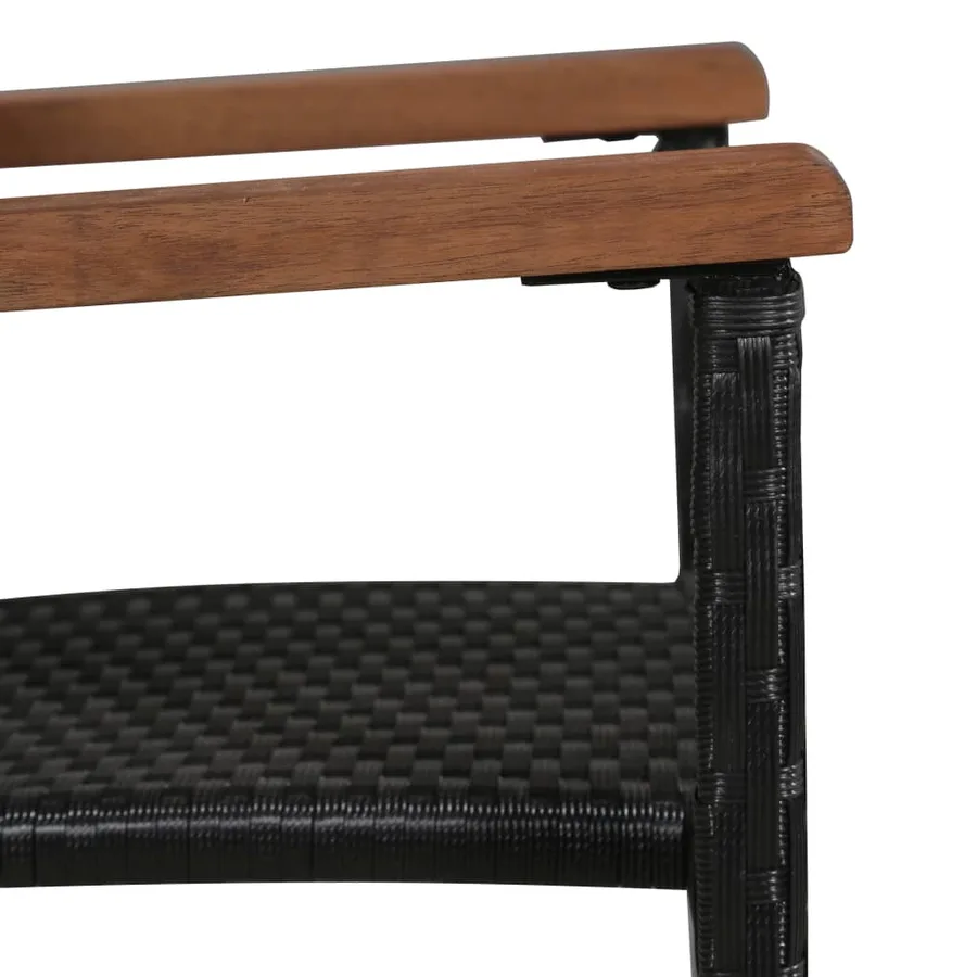 Chaise d'extérieur lot de 2 Résine tressée Noir - 4