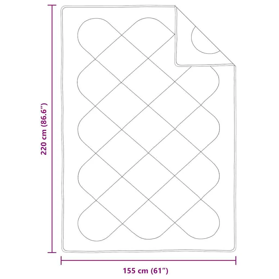 Duvet d'été simple Blanc 220 x 155 x 3 cm Polyester - 10