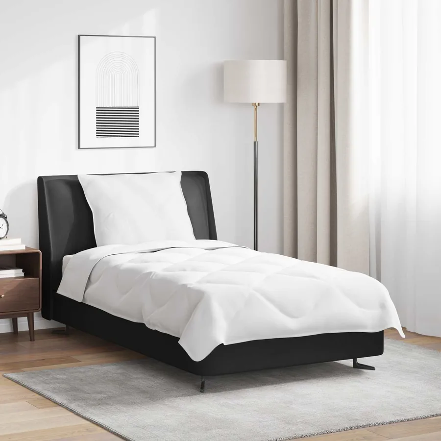 Duvet d'été simple avec oreiller 2 pcs Blanc Microfibre