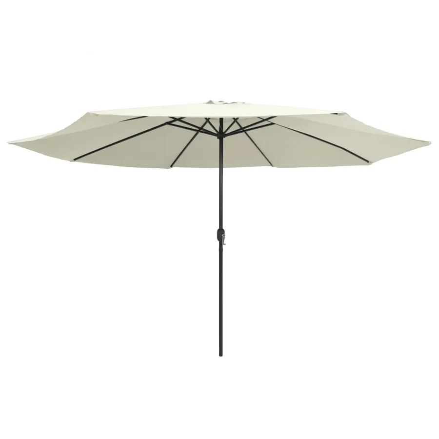 Parasol de jardin avec mât en métal 390 cm blanc sable - 2