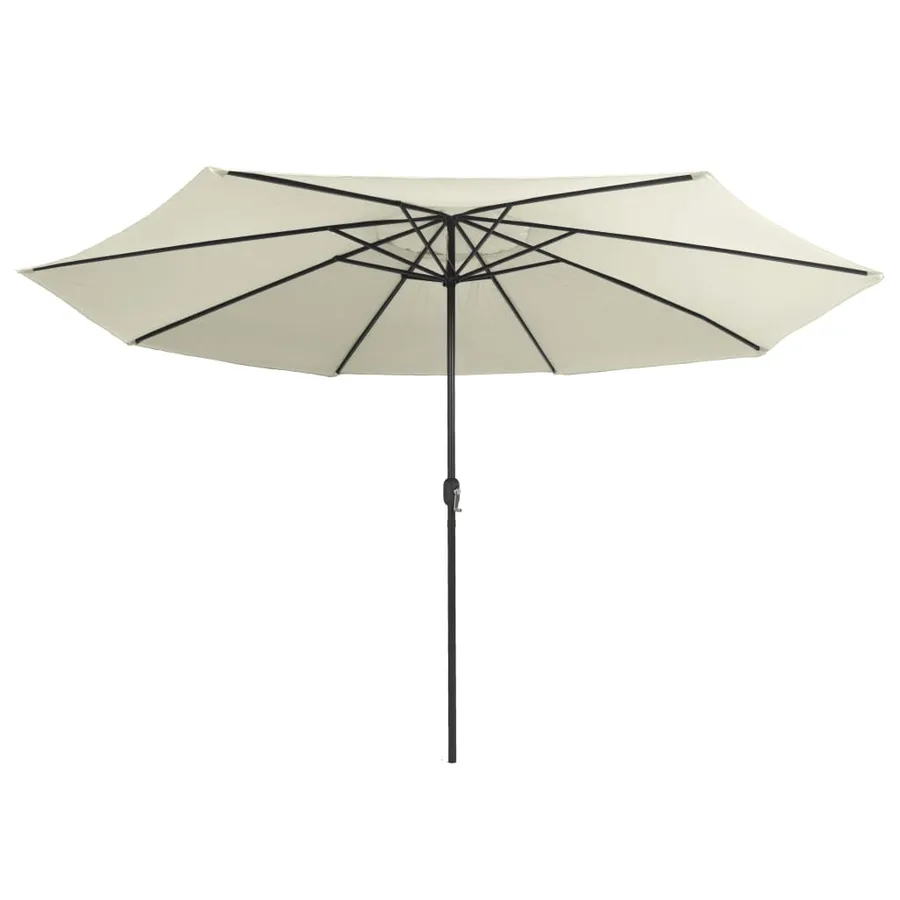 Parasol de jardin avec mât en métal 390 cm blanc sable - 3