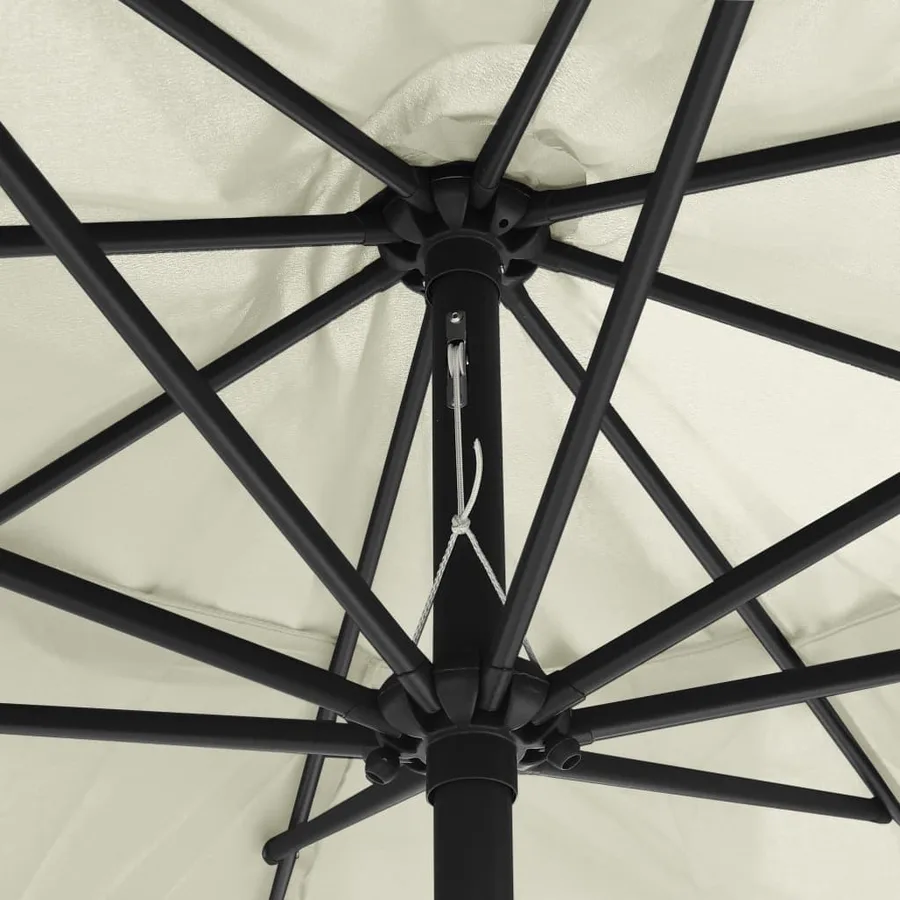 Parasol de jardin avec mât en métal 390 cm blanc sable - 5